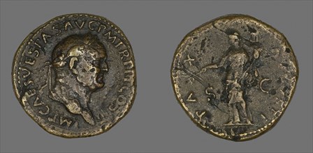 Sestertius (Coin) Portraying Emperor Vespasian, AD 71, Roman, Roman Empire, Bronze, Diam. 3.3 cm,