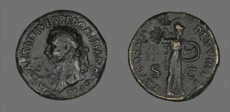 Sestertius (Coin) Portraying Emperor Domitian, AD 81, Roman, minted in Rome, Roman Empire, Bronze,
