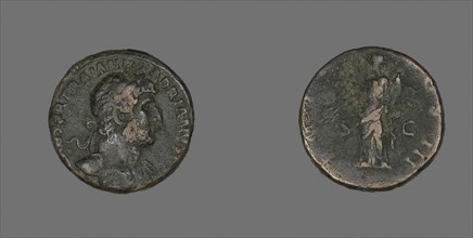 As (Coin) Portraying Emperor Hadrian, AD 119/125, Roman, minted in Rome, Roman Empire, Bronze, Diam