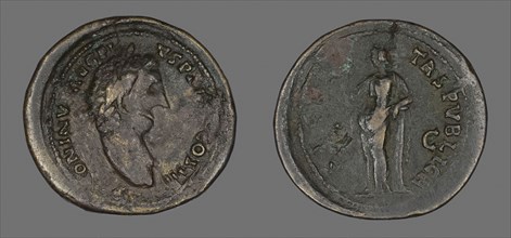 Sestertius (Coin) Portraying Emperor Antoninus Pius, AD 140/143, Roman, minted in Rome, Roman