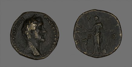 Sestertius (Coin) Portraying Emperor Antoninus Pius, AD 144, Roman, minted in Rome, Roman Empire,