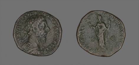 Sestertius (Coin) Portraying Emperor Antoninus Pius, AD December 177/December 178, Roman, Roman