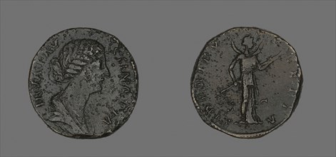 Sestertius (Coin) Portraying Empress Faustina, AD 176, Roman, minted in Rome, Roman Empire, Bronze,