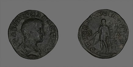 Sestertius (Coin) Portraying Emperor Maximus, AD 236/238, Roman, minted in Rome, Roman Empire,