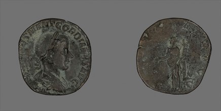 Sestertius (Coin) Portraying Emperor Gordianus, AD 240, Roman, minted in Rome, Roman Empire,