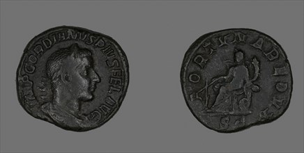 Sestertius (Coin) Portraying Emperor Gordianus, AD 238/244, Roman, Roman Empire, Bronze, Diam. 3.1