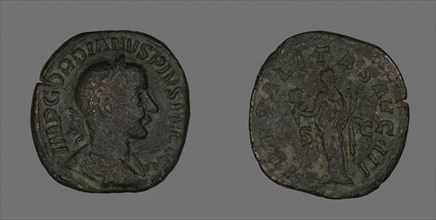 Sestertius (Coin) Portraying Emperor Gordianus, AD 238/244, Roman, Roman Empire, Bronze, Diam. 3.2