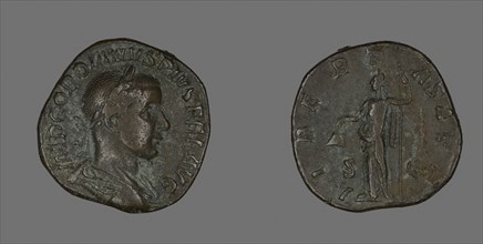 Sestertius (Coin) Portraying Emperor Gordianus, AD 238/244, Roman, Roman Empire, Bronze, Diam. 3