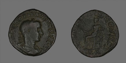 Sestertius (Coin) Portraying Emperor Gordianus, AD 238, Roman, Roman Empire, Bronze, Diam. 3.1 cm,