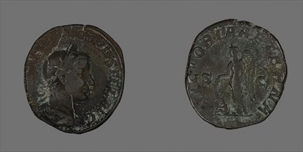 Sestertius (Coin) Portraying Emperor Gordianus, AD 238/244, Roman, Roman Empire, Bronze, Diam. 2.9