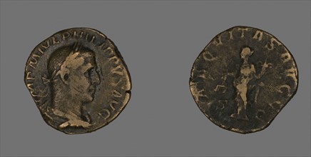 Sestertius (Coin) Portraying Philip the Arab, AD 244/249, Roman, Roman Empire, Bronze, Diam. 2.8