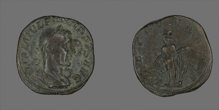 Sestertius (Coin) Portraying Philip the Arab, AD 244/249, Roman, Roman Empire, Bronze, Diam. 3.1