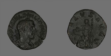 Sestertius (Coin) Portraying Philip the Arab, AD 244/249, Roman, Roman Empire, Bronze, Diam. 2.9