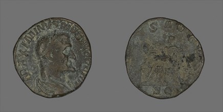 Sestertius (Coin) Portraying Emperor Maximinus, AD 235/236, Roman, minted in Rome, Roman Empire,