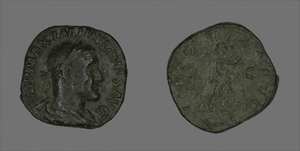 Sestertius (Coin) Portraying Emperor Maximinus, AD 235/238, Roman, minted in Rome, Roman Empire,