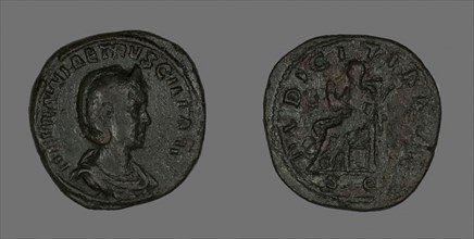 Sestertius (Coin) Portraying Empress Herennia Etruscilla, AD 249/251, Roman, minted in Rome, Roman