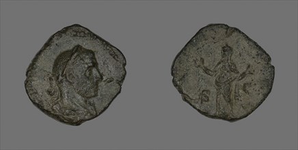 Sestertius (Coin) Portraying Emperor Trebonianus Gallus, AD 251/253, Roman, minted in Rome, Roman