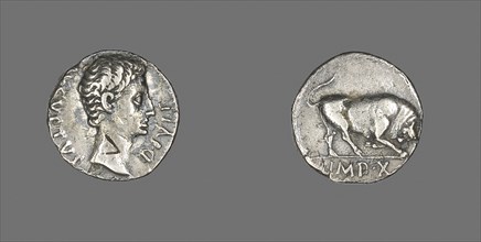 Denarius (Coin) Portraying Emperor Augustus, 15/13 BC, Roman, minted in Lyons, Roman Empire,