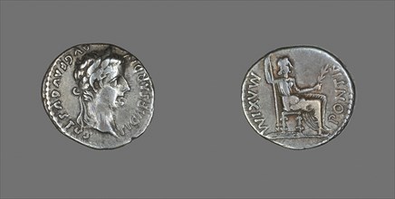 Denarius (Coin) Portraying Emperor Augustus, AD 14/37, Roman, minted in Lyons, Roman Empire,