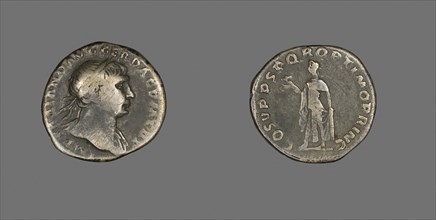 Denarius (Coin) Portraying Emperor Trajan, AD 103/111, Roman, minted in Rome, Roman Empire, Silver,