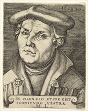 Portrait of Martin Luther, 1530, Master I.B., German, died 1525/30, Germany, Engraving in black on