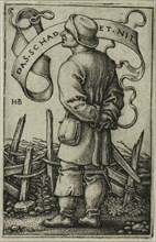 The Weather Peasant Das Schadet Nit, c. 1542, Sebald Beham, German, 1500-1550, Germany, Engraving