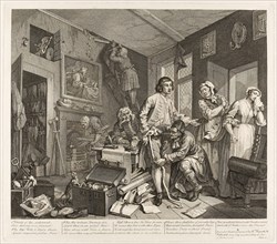 Plate One, from A Rake’s Progress, June 1735, William Hogarth, English, 1697-1764, England, Etching