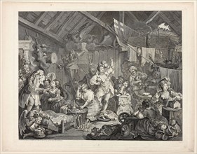 Strolling Actresses Dressing in a Barn, May 1738, William Hogarth, English, 1697-1764, England,