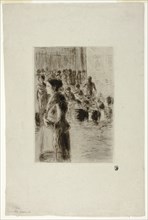 The Maid Shopping, 1888, Camille Pissarro, French, 1830-1903, France, Drypoint in black on ivory