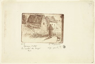 The Shepherd’s Return, 1889, Camille Pissarro, French, 1830-1903, France, Etching in red-brown on
