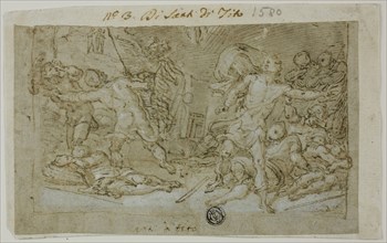Study for the Resurrection, c. 1574, Santi di Tito, Italian, 1536-1603, Italy, Pen and brown ink