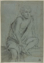 Seated Youth: Study for Flagellation of Saint Andrew, c. 1608, Domenichino, Italian, 1581-1641,