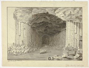 Fingal’s Cave, 1772, John Clevely, II, English, 1747-1786, England, Pen and black ink and brush and