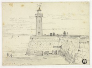 Dieppe, West Pier, May 6, 1854, Edward William Cooke, English, 1811-1880, England, Graphite on