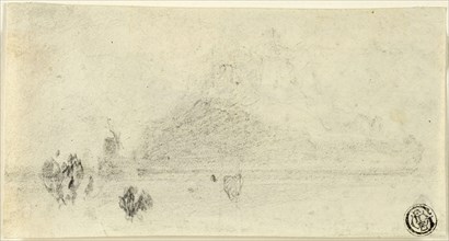 Sketch of Mont Saint Michel (recto), Buildings Beside Water (verso), c. 1818, John Sell Cotman,