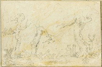 Comic Scene III, n.d., George Cruikshank, English, 1792-1878, England, Pen and ink on paper, 75 ×