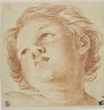 Head of Putto, after 1611/12, After Guido Reni, Italian, 1575-1642, Italy, Red chalk on cream laid