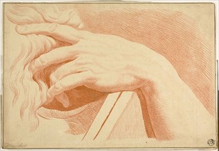 Left Hand of Moses, 1725/30, After Michelangelo Buonarroti, Italian, 1475-1564, Italy, Red chalk
