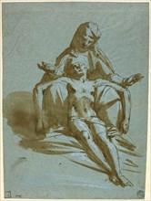 Pietà, n.d., Attributed to Luca Cambiaso, Italian, 1527-1585, Italy, Pen and brown ink with brush