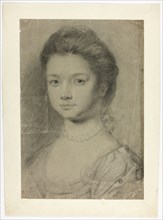 Portrait Bust of Young Woman, n.d., Unknown Artist, English, mid 18th century, England, Black chalk