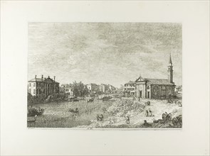 Al Dolo, from Vedute, 1735/44, Canaletto, Italian, 1697-1768, Italy, Etching in black on ivory laid