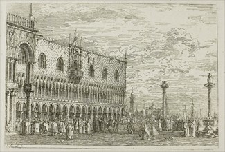 la Piera del Band V, from Vedute, 1735/44, Canaletto, Italian, 1697-1768, Italy, Etching in black