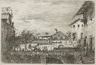 The Terrace, from Vedute, 1735/44, Canaletto, Italian, 1697-1768, Italy, Etching in black on ivory