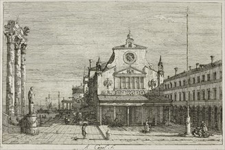 Imaginary View of S. Giacomo di Rialto, from Vedute, 1735/44, Canaletto, Italian, 1697-1768, Italy,