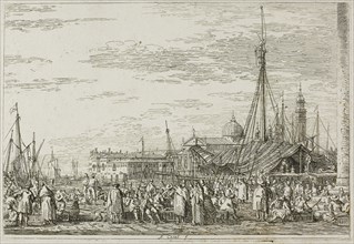 The Market on the Molo, from Vedute, 1735/44, Canaletto, Italian, 1697-1768, Italy, Etching in