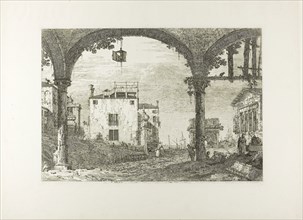 The Portico with the Lantern, from Vedute, 1735/44, Canaletto, Italian, 1697-1768, Italy, Etching