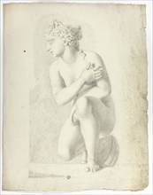 Statue of Crouching Venus, 1774, John Downman, English, 1750-1824, England, Charcoal with stumping