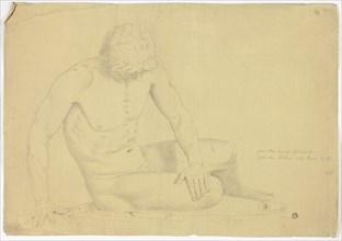 Statue of the Dying Gaul, 1775, John Downman, English, 1750-1824, England, Charcoal with stumping