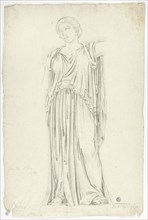 Antique Statue of Draped Standing Woman, 1774, John Downman, English, 1750-1824, England, Charcoal
