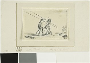 Two Soldiers with Staffs, n.d., After Jacques Callot, French, 1592-1635, France, Pen and black ink